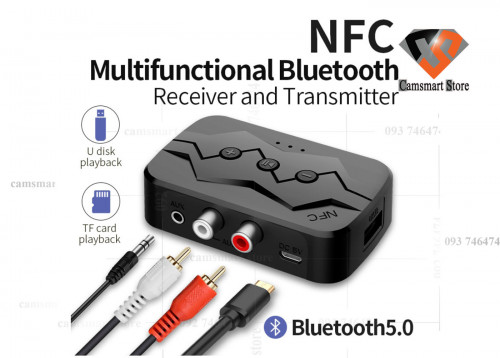 All-in-one Bluetooth Receiver NFC Bluetooth Transmitter Insert TF Card U Disk To Receive