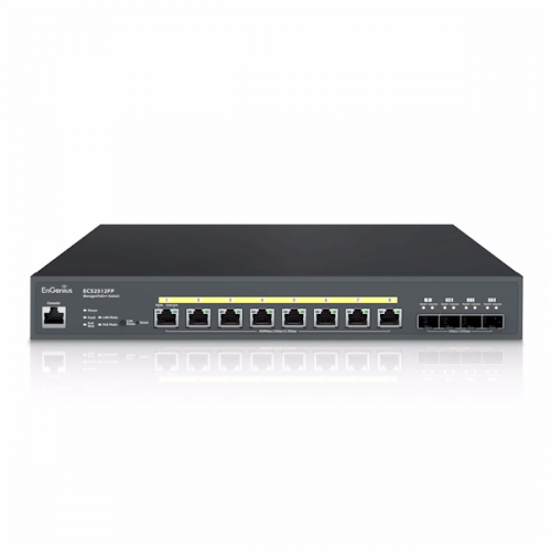 EnGenius WiFi Cloud Managed 8-Port 240W PoE++ Multi-Gigabit 2.5 Gb Switch w/ 4 SFP+ Uplink Ports