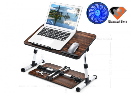 Laptop Desk With Cooling Fan Foldable Notebook Laptop Stand Bed Tabletop Desks 