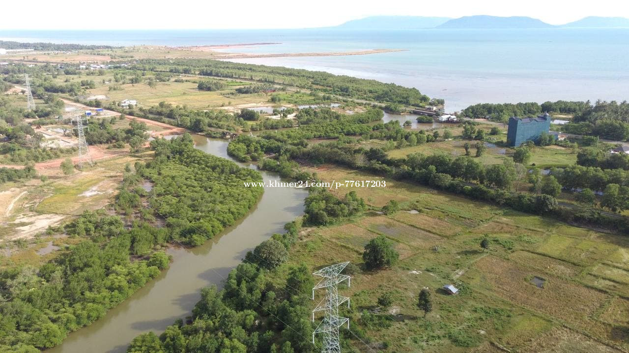 ដីលក់មើលឃើញសមុទ្រនិងជាប់ព្រែក ក្រុងបូកគោកំពត 9000m2 Land for sale sea