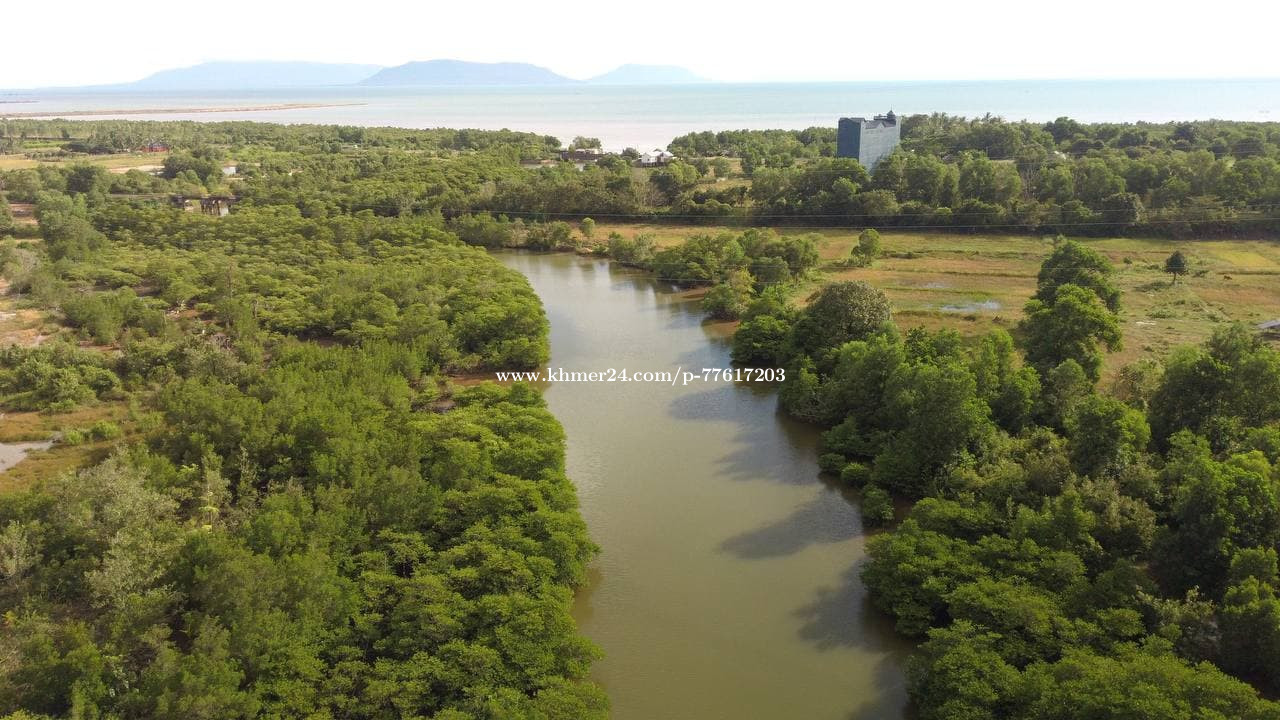 ដីលក់មើលឃើញសមុទ្រនិងជាប់ព្រែក ក្រុងបូកគោកំពត 9000m2 Land for sale sea