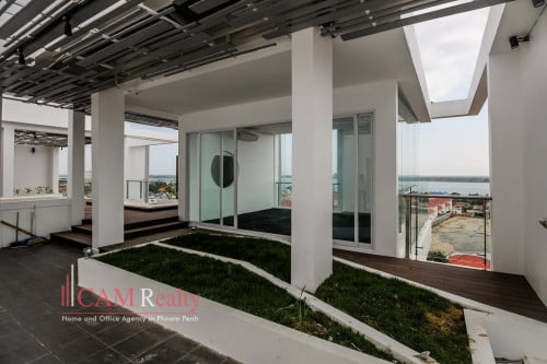 Chroy Changvar | Chinese colonial style 6 bedrooms penthouse for rent