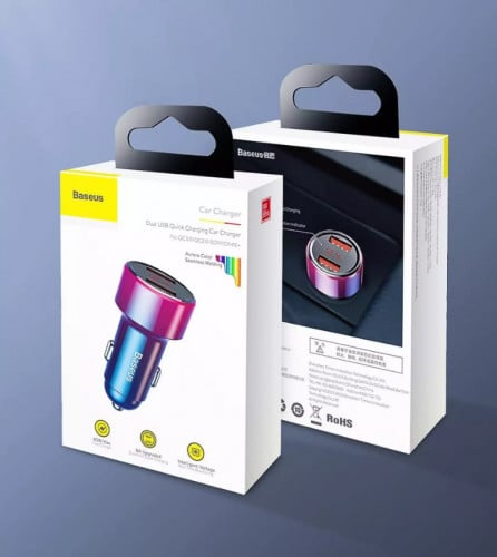 Baseus 45W Car Charger ឆ្នាំងសាកលឿនសំរាប់ Iphone Samsung Oppo Xiaomi.....etc ប្រេីបានគ្រប់ទូរសព្ទ័