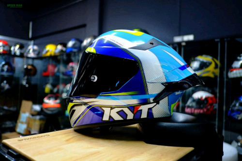 KYT TT Course Grand Prix White Blue 2021 On 
