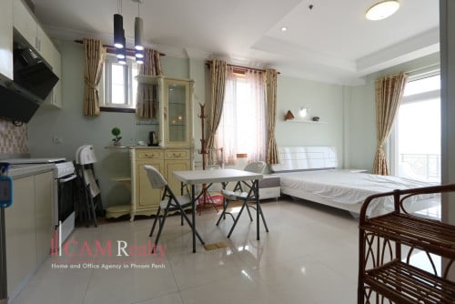 Chroy Changvar area | Cozy studio serviced apartment for rent | Pool & Gym
