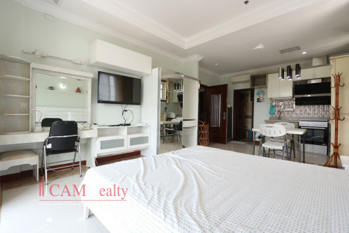 Chroy Changvar area | Cozy studio serviced apartment for rent | Pool & Gym