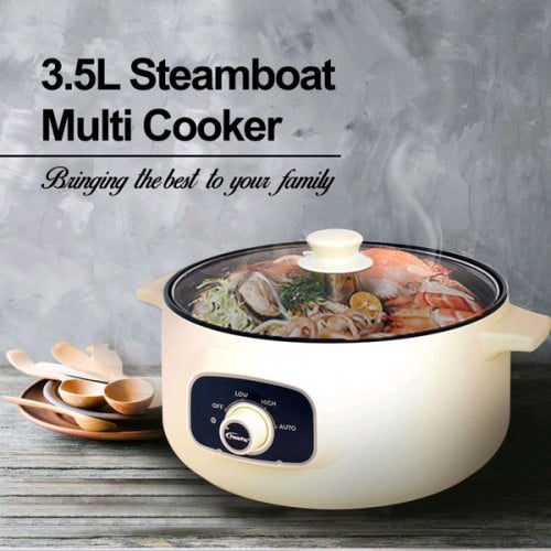 ឆ្នាំងស៊ុបអគ្គិសនី។ ចំណុះទឹក 3.5 លីត្រ ចៀន ចំហុយ ស្ងោរ បំពង STEAMBOAT & MULTI COOKER 3.5L