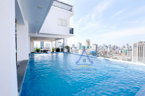 Tonle Bassac area | Serviced apartment studio with gym and pool for rent near Aeon mall1