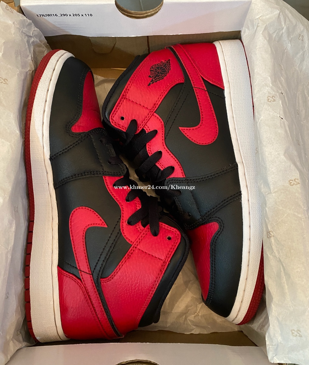 Air jordan 1 mid bred banned Original 