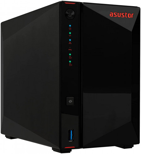 Asustor AS5202T - 2 Bay NAS, 2.0GHz Dual-Core, 2 2.5GbE Ports, 2GB RAM DDR4, Gaming NAS storage