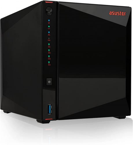 Asustor AS5304T- 4 Bay NAS,  Quad-Core, 2 2.5GbE Ports, 4GB RAM DDR4, Gaming NAS Storage