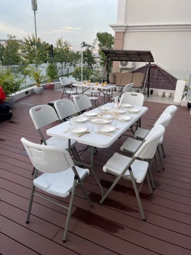 តុ1.8m & កៅអីបត់ 8pcs  (ស្តង់ដារអាមេរិក)