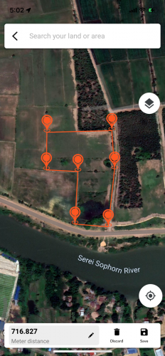 ដីសម្រាប់លក់ ជាប់ផ្លូវក្រវ៉ាត់មាត់ស្ទឹងសិរីសាភណ័