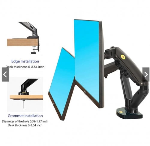 Dual Monitor Desk Mount Stand Full Motion Swivel Computer Monitor Arm for Two Screens