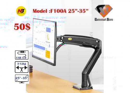 NB North Bayou New F100A Full Motion Ergonomic Monitor Arm Adjustable