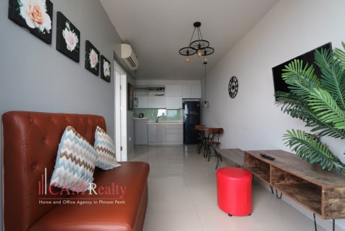 Tonle Bassac area| 1 bedroom apartment on 39th floor for rent| Pool & Gym
