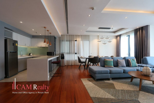 Near BKK1 area | Modern design 3 bedrooms serviced apartment for rent in Phnom Penh |Pool &amp; Gym| 