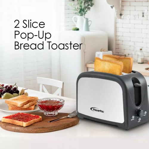 POWERPAC PPT03 2 SLICE BREAD TOASTER ម៉ាស៊ីនអាំងនំបុ័ង