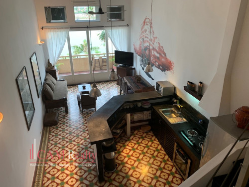 Colonial duplex 1 bedroom apartment for rent Tonle Sap Riverview