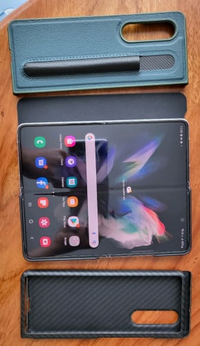 Samsung z fold 3 +ស្រោម3 carbon original