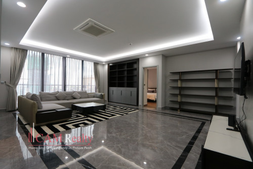 Brand new spacious 3 bedrooms serviced apartment for rent in BKK1 Phnom Penh