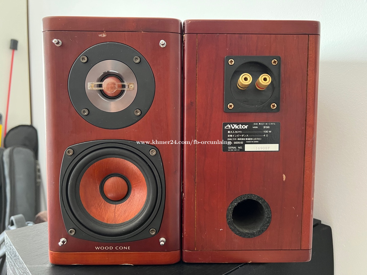 Victor Wood Cone SP-EXA5 Hi-Fi cherry speakers តំលៃ $160.00