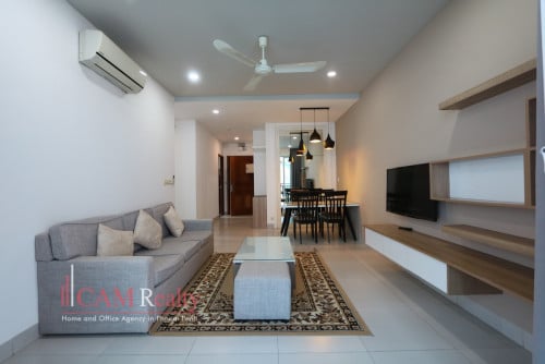 Southern Tonle Bassac area| 2 bedrooms serviced apartment for rent| Swimming pool & gym