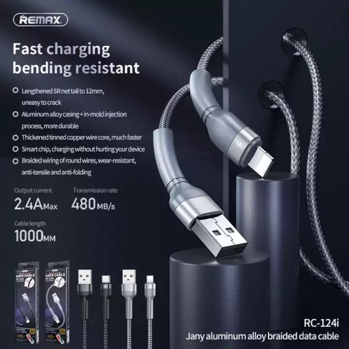 Remax - RCC 124i Data Cable (USB-A to Lightning) 1M