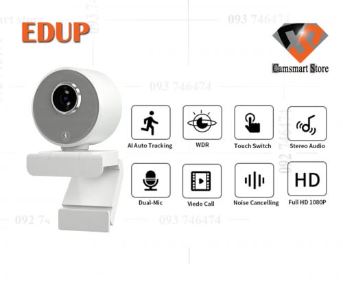 EDUP Built-in Microphone USB Plug Auto Motion AI Camera 4K 1080P