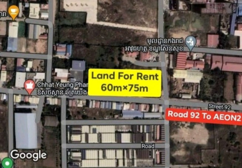 Corner Land For Rent 80×60 Street 92 To AEON2