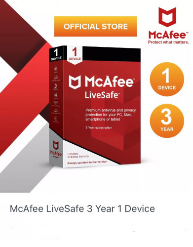McAfee LiveSafe 3 Years 1 Device Key link Account Global License