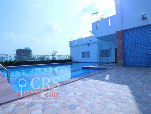 BKK1 area| Spacious 2 bedrooms serviced apartment for rent in Phnom Penh | Rooftop pool & Gym
