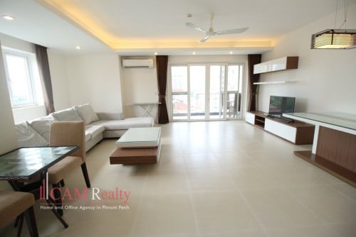 BKK1 area| Spacious 2 bedrooms serviced apartment for rent in Phnom Penh | Rooftop pool & Gym