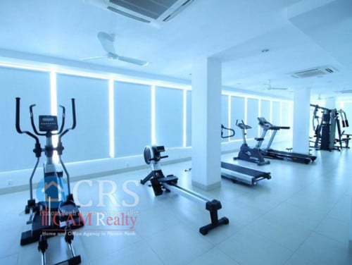 BKK1 area| Spacious 2 bedrooms serviced apartment for rent in Phnom Penh | Rooftop pool & Gym
