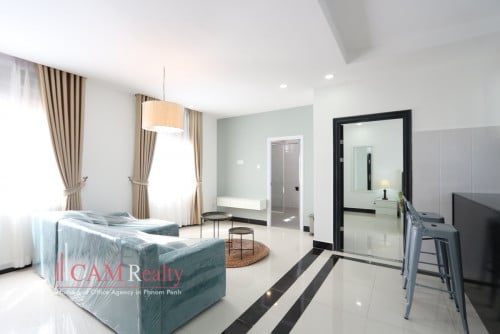 BKK3 area| Modern style 2 bedrooms serviced apartment for rent in Phnom Penh| Big Terrace