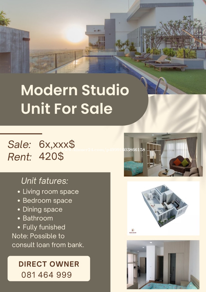 Condo for sale or rent (free management fee) in Boeng Tumpun 2, Mean