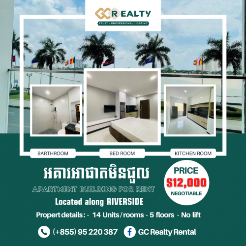 Brand new apartment building for RENT along RIVERSIDE