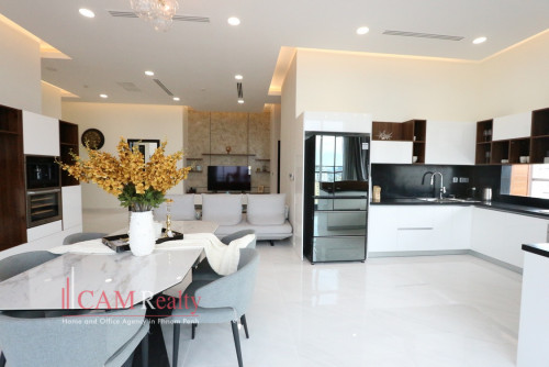 BKK2 area| Amazing 3 bedrooms penthouse serviced apartment for rent in Phnom Penh