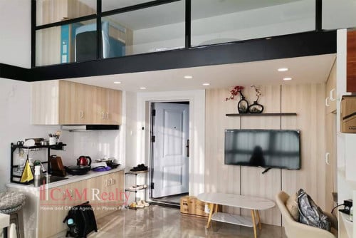 Tuol Kork area| Loft studio condominium for rent| Swimming pool and Gym