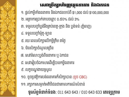 កម្ចីរហ័សរបស់ធនាគារ និងឯកជន