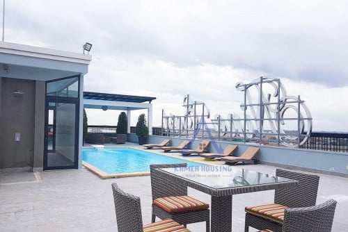 Doun Penh | Service apartment 1 bedrooms with gym and pool for rent nearby US embassy