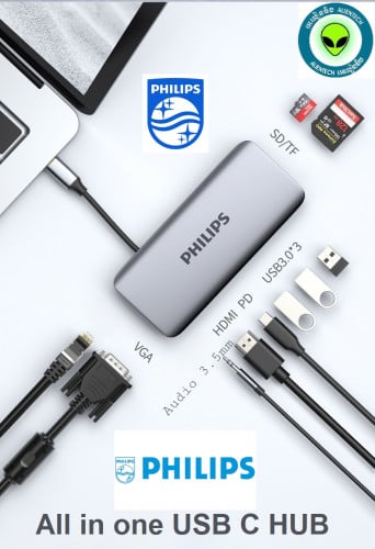 Philips USB C HUB USB R1605 all in one genuine 100% your need with the real quality from Philips