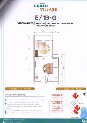 1 Bedroom Street 60m Urban Village Condo floor 36