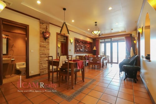 Khmer classical style 3 bedrooms apartment for rent in Chroy Changvar area – Phnom Penh.