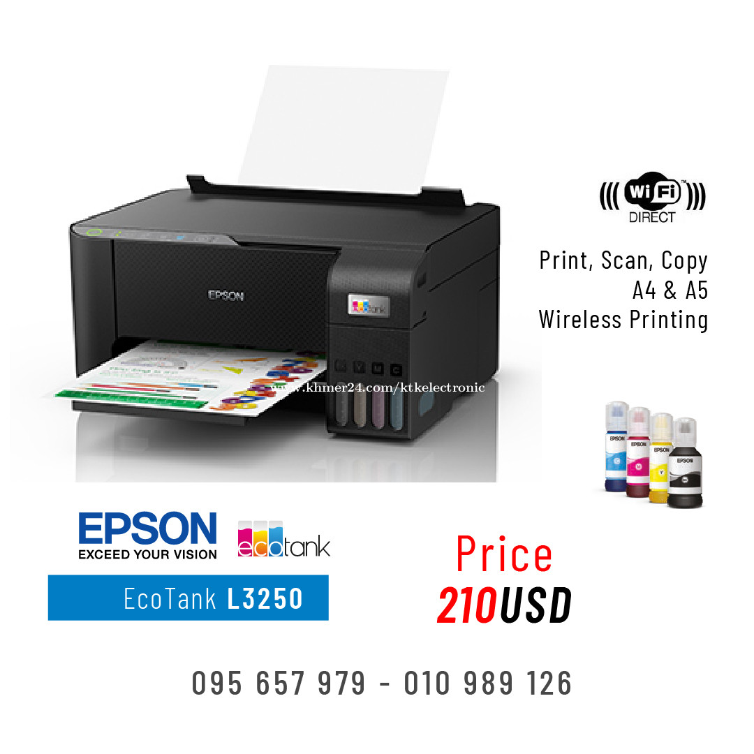 Epson EcoTank L3250 A4 Wi-Fi All-in-One Ink Tank Printer Price $210.00 ...