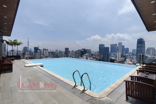 BKK1 area| 1 bedroom duplex serviced apartment for rent| Rooftop pool and gym