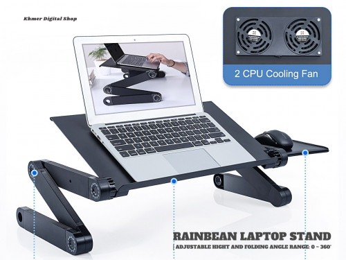Rainbean Laptop Table for Bed, Portable Stand / Folding angle range: 0 ~ 360°