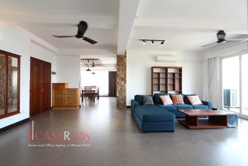 Spacious 3 bedrooms serviced apartment for rent near Embassy of Japan in Cambodia