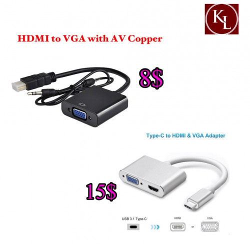 HDMI to VGA and type C to HDMI VGA