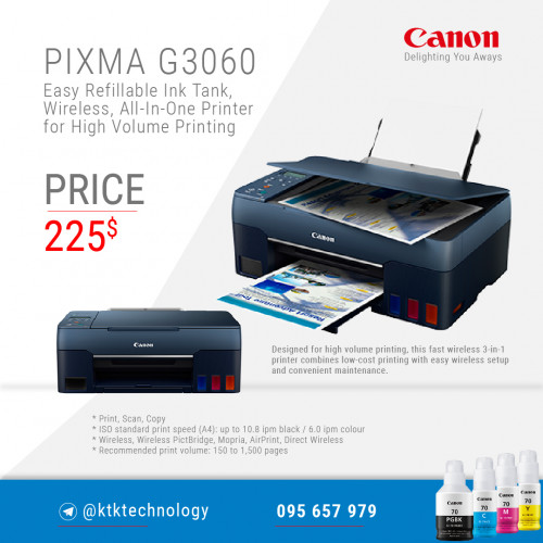 Canon Printer G3070 Price 225 in Phnom Penh, Cambodia KTK Electronic